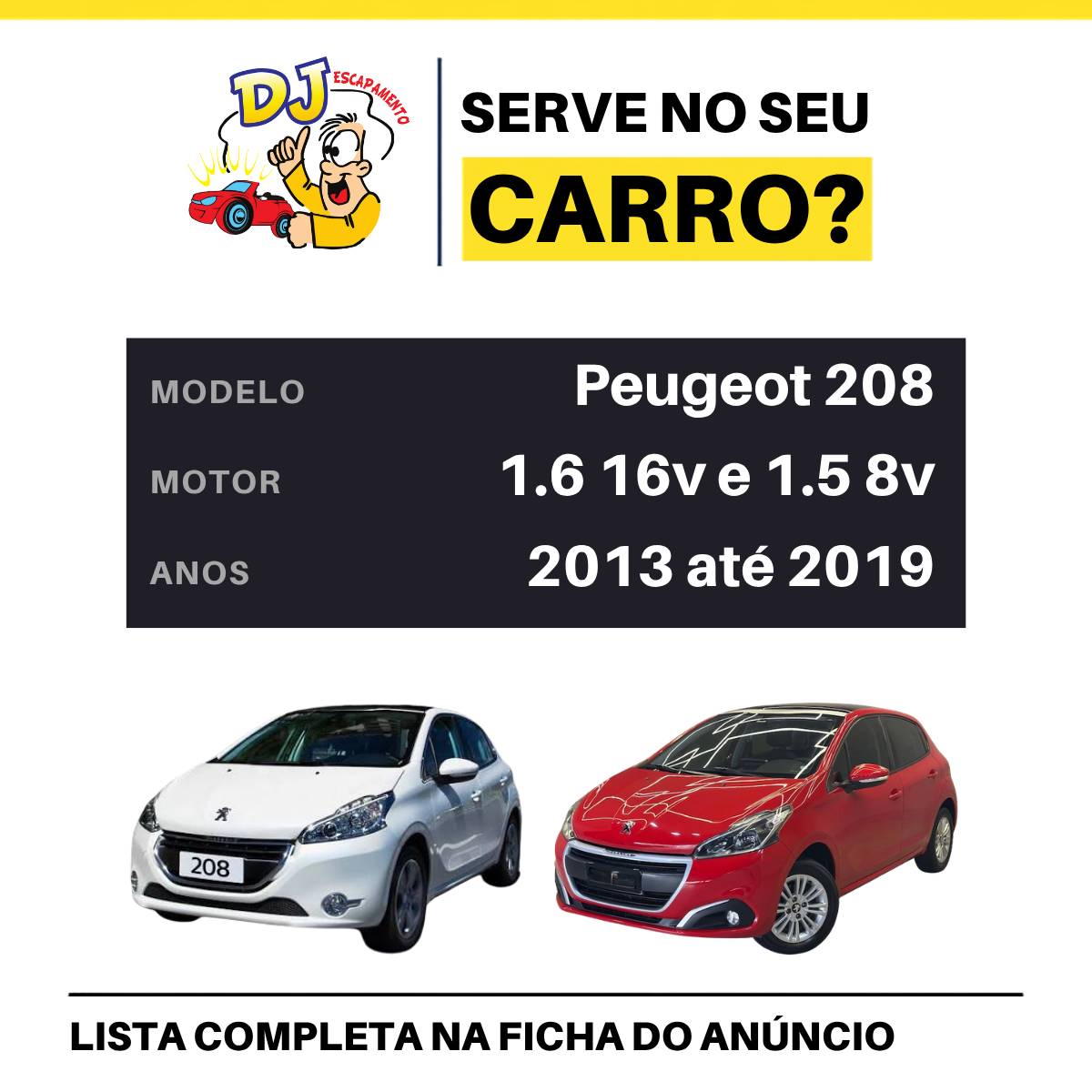 Catalisador Peugeot 208 Scapex 1.5 8v e 1.6 16v 2013 a 2019 Novo - DJ Escapamentos