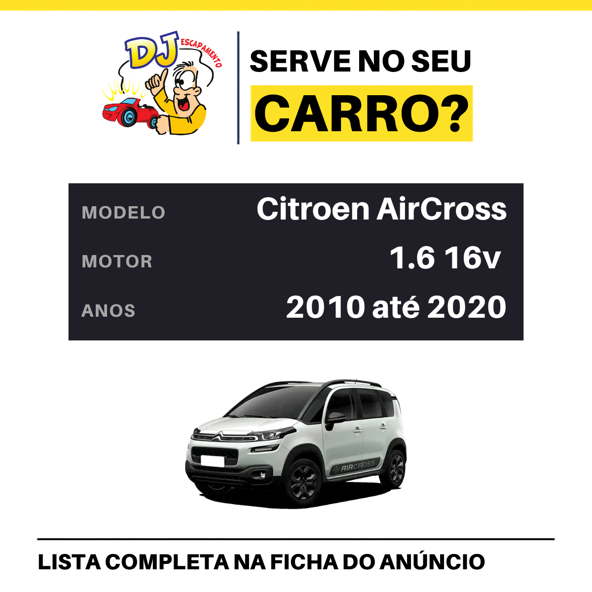 Catalisador Citroen Aircross Scapex 1.6 16v 2010 a 2020 Novo - DJ Escapamentos